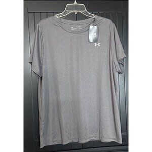 Under Armour Women’s 1X Gray HeatGear T-Shirt Loose Fit Activewear Sports NWT
